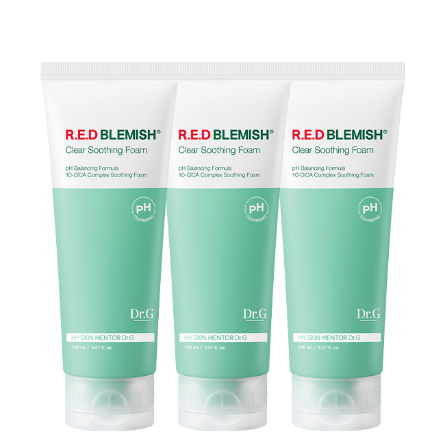 [1+1+1] 약산성 레드 블레미쉬 클리어 수딩 폼 150mL 썸네일 이미지
