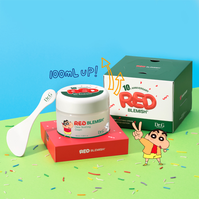 [레드10주년X짱구] 레드 블레미쉬 클리어 수딩 크림 100mL 대용량 기획