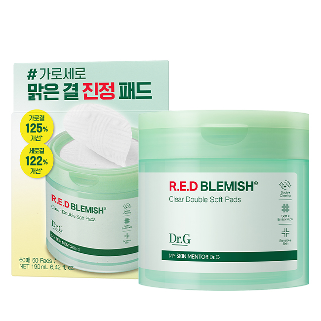 [1+1] 레드 블레미쉬 클리어 더블 결 패드 60매 썸네일 이미지